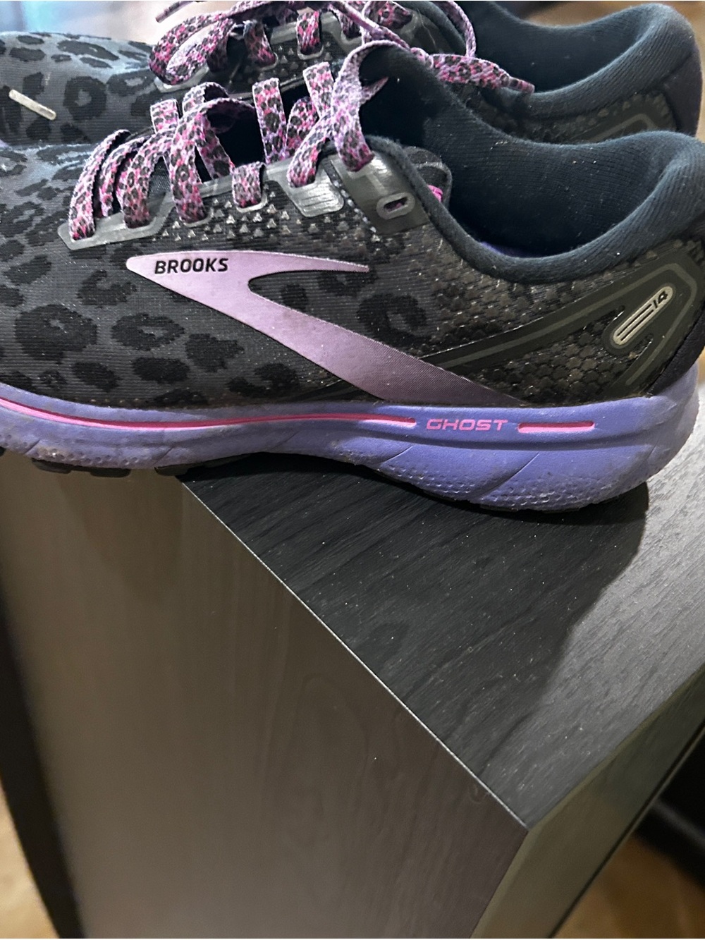 Brooks Women's Ghost Running Shoes in Black and Purple
